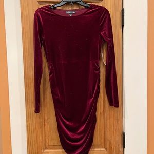 Midnight Doll Sparkled Velvet Long Sleeved Dress